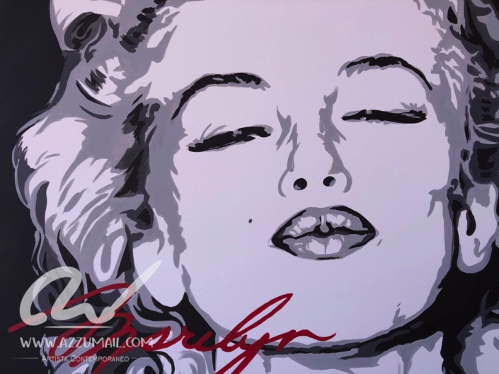 Quadro Marilyn Monroe Ritratto Pop Art Dipinto A Mano Su Tela Senza